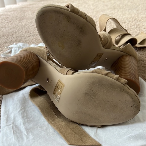 Raye Mia Wrap Ankle Heels Tan - Picture 7 of 8